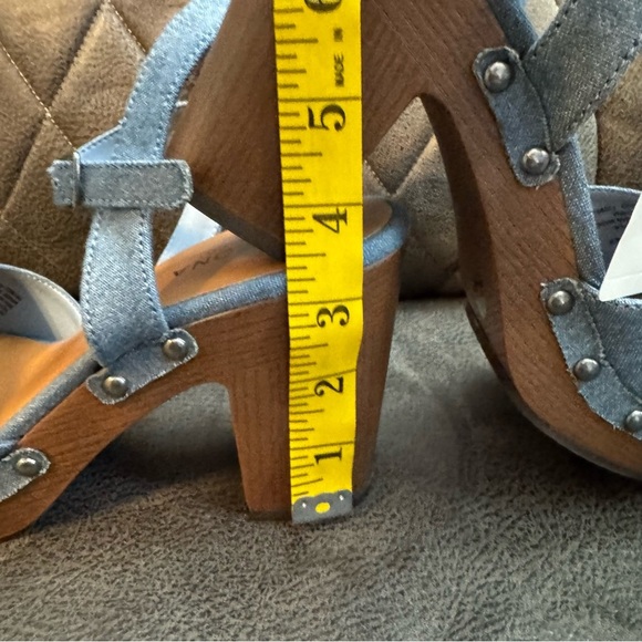 Arizona Jean Co Heather Denim Strap On Sandals Size 8.5 M - Picture 9 of 11